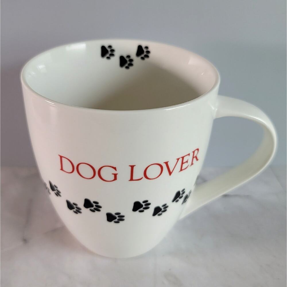 THL Dog Lover Coffee Mug with Cute Puppy Paw Prints Wrapping Around the Mug 17oz